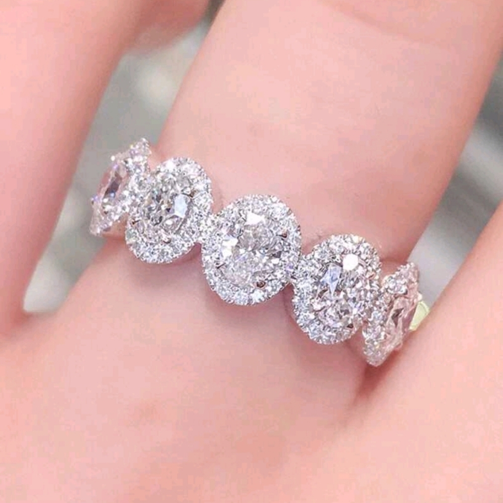 Cubic Zirconia Wedding Engagement Ring Sterling Silver Ring SIZE 7